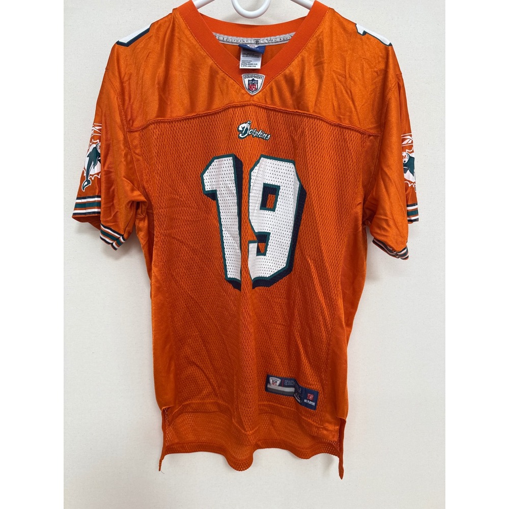 Reebok Miami Dolphins Ted Ginn Jr 19 Orange NFL Jersey Mens XL Football